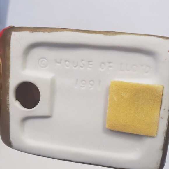 House of Lloyd Santa Claus Stocking Holder Porcelain 1991 Vintage Unused 7 inch - Picture 7 of 7